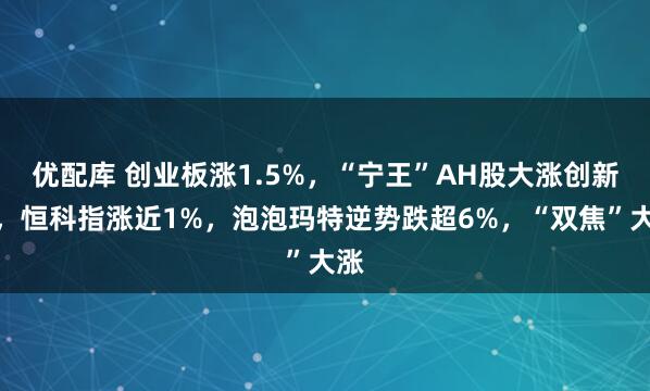 优配库 创业板涨1.5%，“宁王”AH股大涨创新高，恒科指涨近1%，泡泡玛特逆势跌超6%，“双焦”大涨